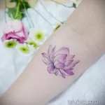 Фото тату лотос цветной 07.08.2021 №009 - lotus tattoo color - tatufoto.com