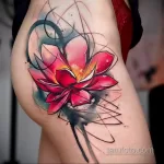 Фото тату лотос цветной 07.08.2021 №019 - lotus tattoo color - tatufoto.com