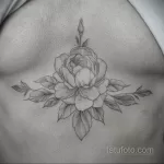 Фото тату лотоса на животе 07.08.2021 №003 - lotus tattoo on stomach - tatufoto.com
