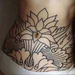 Фото тату лотоса на животе 07.08.2021 №020 - lotus tattoo on stomach - tatufoto.com