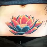 Фото тату лотоса на животе 07.08.2021 №030 - lotus tattoo on stomach - tatufoto.com