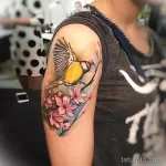 Фото тату с птицей синица 13,08,2021 - №0012 - Tit tattoo - tatufoto.com