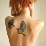 Фото тату с птицей синица 13,08,2021 - №0023 - Tit tattoo - tatufoto.com