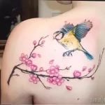 Фото тату с птицей синица 13,08,2021 - №0025 - Tit tattoo - tatufoto.com