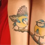 Фото тату с птицей синица 13,08,2021 - №0026 - Tit tattoo - tatufoto.com