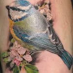 Фото тату с птицей синица 13,08,2021 - №0027 - Tit tattoo - tatufoto.com