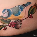 Фото тату с птицей синица 13,08,2021 - №0030 - Tit tattoo - tatufoto.com