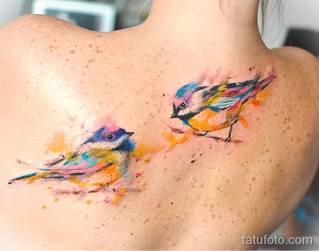 Фото тату с птицей синица 13,08,2021 - №0037 - Tit tattoo - tatufoto.com