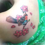 Фото тату с птицей синица 13,08,2021 - №0041 - Tit tattoo - tatufoto.com