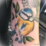 Фото тату с птицей синица 13,08,2021 - №0045 - Tit tattoo - tatufoto.com