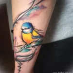 Фото тату с птицей синица 13,08,2021 - №0068 - Tit tattoo - tatufoto.com