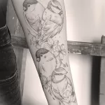 Фото тату с птицей синица 13,08,2021 - №0076 - Tit tattoo - tatufoto.com