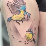 Фото тату с птицей синица 13,08,2021 - №0112 - Tit tattoo - tatufoto.com