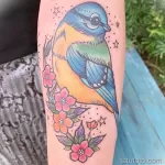 Фото тату с птицей синица 13,08,2021 - №0115 - Tit tattoo - tatufoto.com
