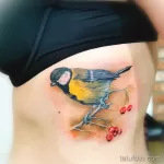 Фото тату с птицей синица 13,08,2021 - №0118 - Tit tattoo - tatufoto.com