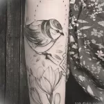 Фото тату с птицей синица 13,08,2021 - №0132 - Tit tattoo - tatufoto.com