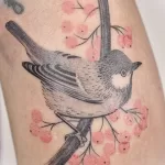 Фото тату с птицей синица 13,08,2021 - №0145 - Tit tattoo - tatufoto.com