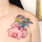 Фото тату с птицей синица 13,08,2021 - №0159 - Tit tattoo - tatufoto.com