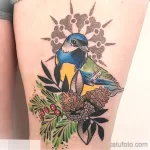 Фото тату с птицей синица 13,08,2021 - №0170 - Tit tattoo - tatufoto.com