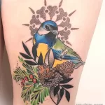 Фото тату с птицей синица 13,08,2021 - №0172 - Tit tattoo - tatufoto.com