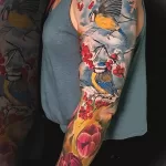 Фото тату с птицей синица 13,08,2021 - №0183 - Tit tattoo - tatufoto.com