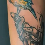 Фото тату с птицей синица 13,08,2021 - №0184 - Tit tattoo - tatufoto.com