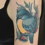 Фото тату с птицей синица 13,08,2021 - №0194 - Tit tattoo - tatufoto.com