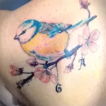 Фото тату с птицей синица 13,08,2021 - №0207 - Tit tattoo - tatufoto.com