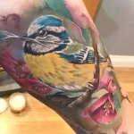 Фото тату с птицей синица 13,08,2021 - №0210 - Tit tattoo - tatufoto.com