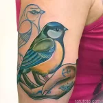 Фото тату с птицей синица 13,08,2021 - №0212 - Tit tattoo - tatufoto.com