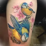 Фото тату с птицей синица 13,08,2021 - №0216 - Tit tattoo - tatufoto.com