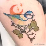 Фото тату с птицей синица 13,08,2021 - №0223 - Tit tattoo - tatufoto.com