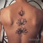 Фото тату цветок лотоса 07.08.2021 №026 - lotus flower tattoo - tatufoto.com
