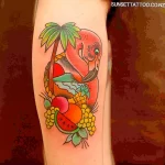 Фото тату розовый фламинго 26,09,2021 - №0034 - flamingo tattoo - tatufoto.com
