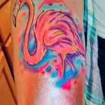 Фото тату розовый фламинго 26,09,2021 - №0047 - flamingo tattoo - tatufoto.com