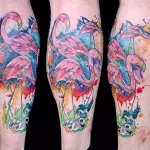 Фото тату розовый фламинго 26,09,2021 - №0052 - flamingo tattoo - tatufoto.com