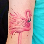Фото тату розовый фламинго 26,09,2021 - №0067 - flamingo tattoo - tatufoto.com