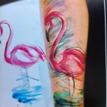Фото тату розовый фламинго 26,09,2021 - №0086 - flamingo tattoo - tatufoto.com