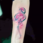 Фото тату розовый фламинго 26,09,2021 - №0088 - flamingo tattoo - tatufoto.com
