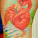 Фото тату розовый фламинго 26,09,2021 - №0101 - flamingo tattoo - tatufoto.com