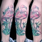 Фото тату розовый фламинго 26,09,2021 - №0104 - flamingo tattoo - tatufoto.com