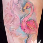 Фото тату розовый фламинго 26,09,2021 - №0111 - flamingo tattoo - tatufoto.com