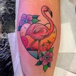 Фото тату розовый фламинго 26,09,2021 - №0114 - flamingo tattoo - tatufoto.com