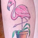 Фото тату розовый фламинго 26,09,2021 - №0139 - flamingo tattoo - tatufoto.com