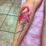 Фото тату розовый фламинго 26,09,2021 - №0142 - flamingo tattoo - tatufoto.com