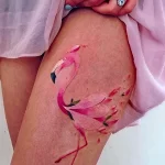 Фото тату розовый фламинго 26,09,2021 - №0145 - flamingo tattoo - tatufoto.com