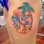 Фото тату розовый фламинго 26,09,2021 - №0161 - flamingo tattoo - tatufoto.com
