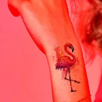Фото тату розовый фламинго 26,09,2021 - №0164 - flamingo tattoo - tatufoto.com