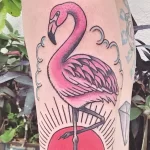 Фото тату розовый фламинго 26,09,2021 - №0186 - flamingo tattoo - tatufoto.com