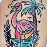 Фото тату розовый фламинго 26,09,2021 - №0211 - flamingo tattoo - tatufoto.com